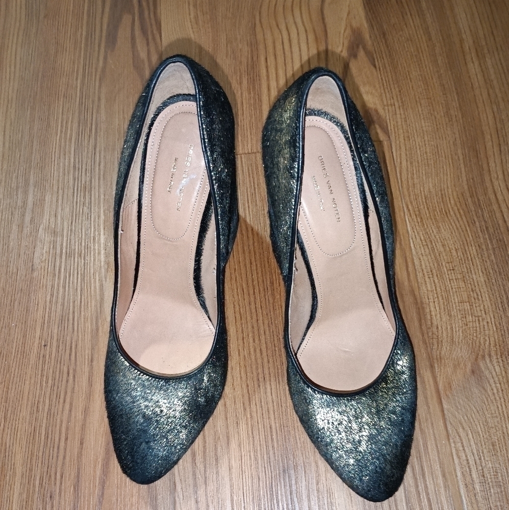 Dries Van Noten Pony Style Calfskin Black Heel Pumps - Picture 5 of 15